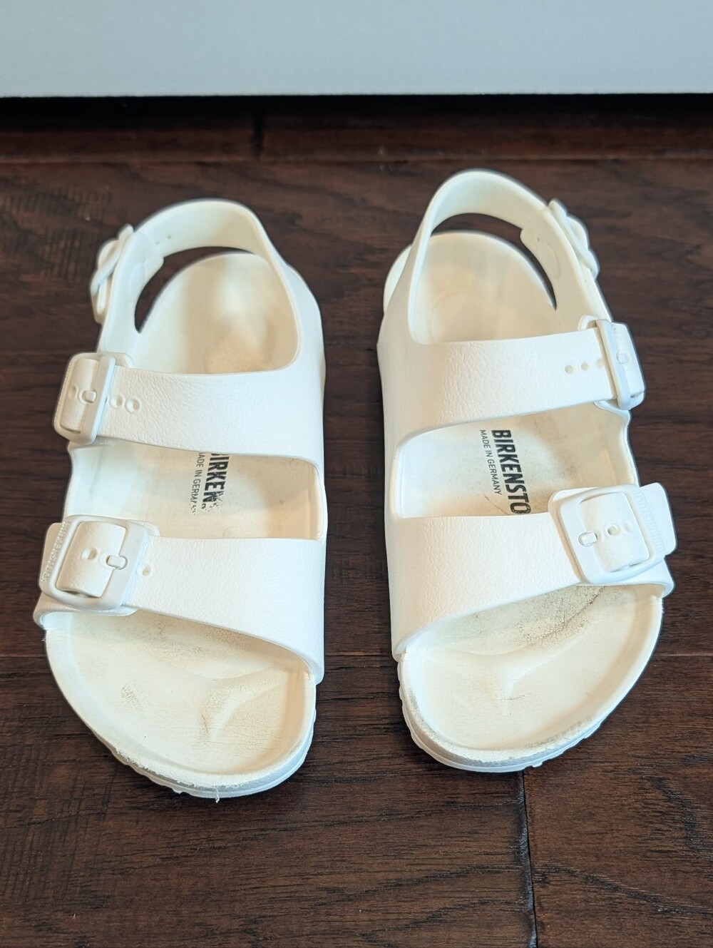 BIRKENSTOCK Kids' White Two-Strap Sandals Size 13